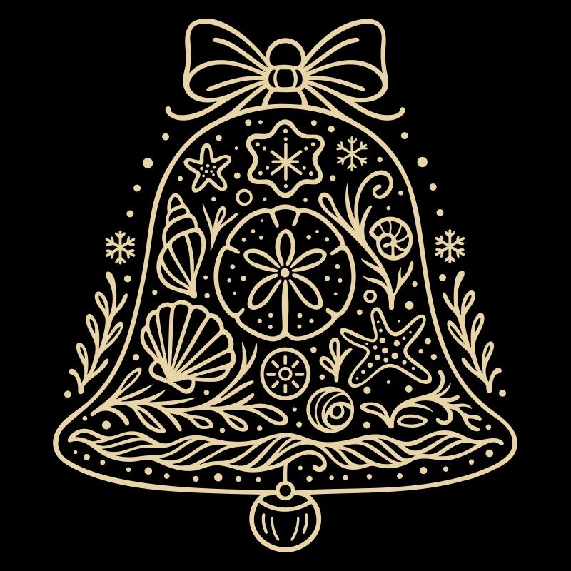 Maritime Weihnachtsglocke mit Muscheln & Seestern