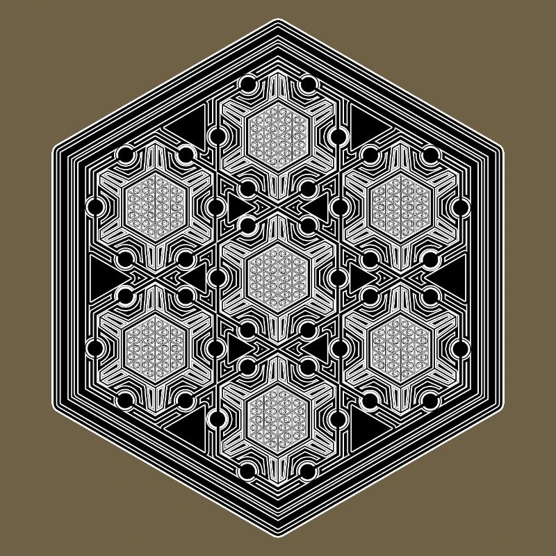 Psytrance Goa Techno Rave Geometry Hexagon Pattern