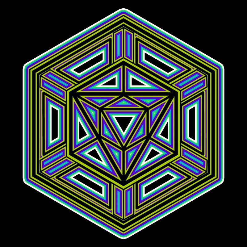 Heilige Geometrie Hexagon Mandala Goa Psytrance Om
