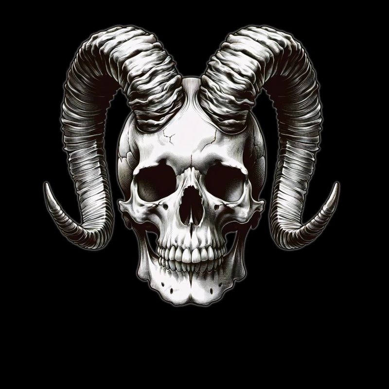 Aries Skull Power Symbol Dark Strength