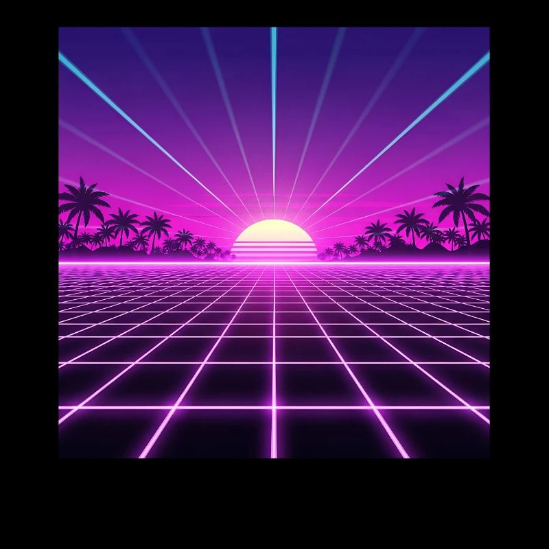 Sunset Neon Retrogrid retour aux années 90