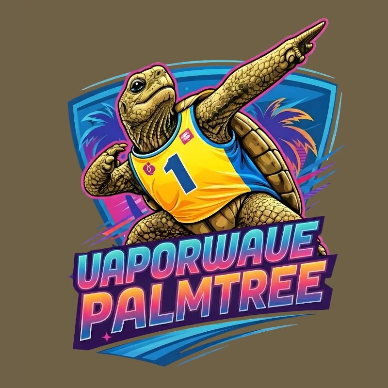 Neon Surf-Turtle Palmtree