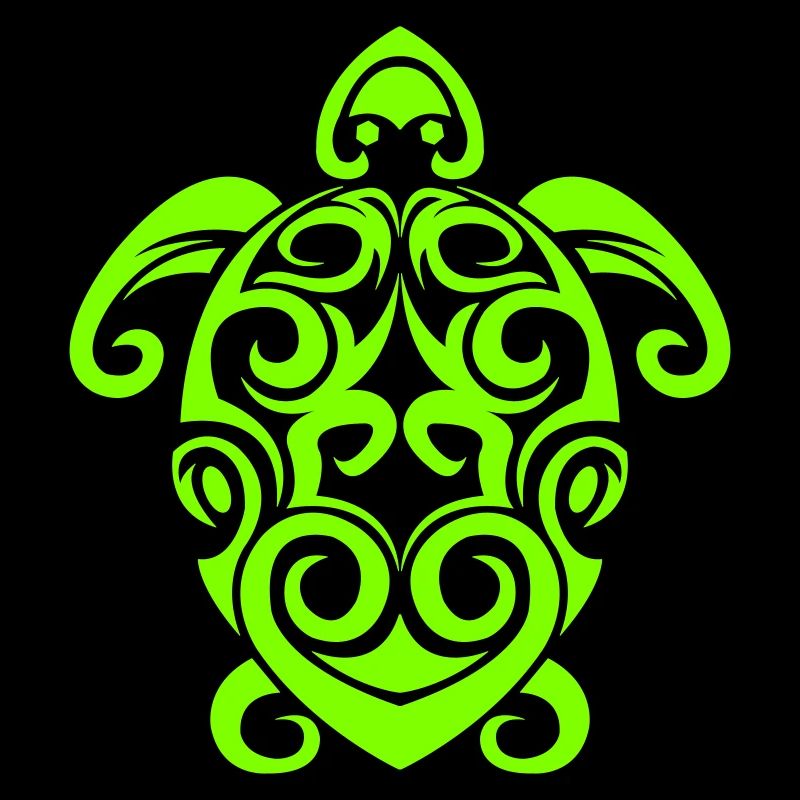 Glowing Turtle Tribal Pattern