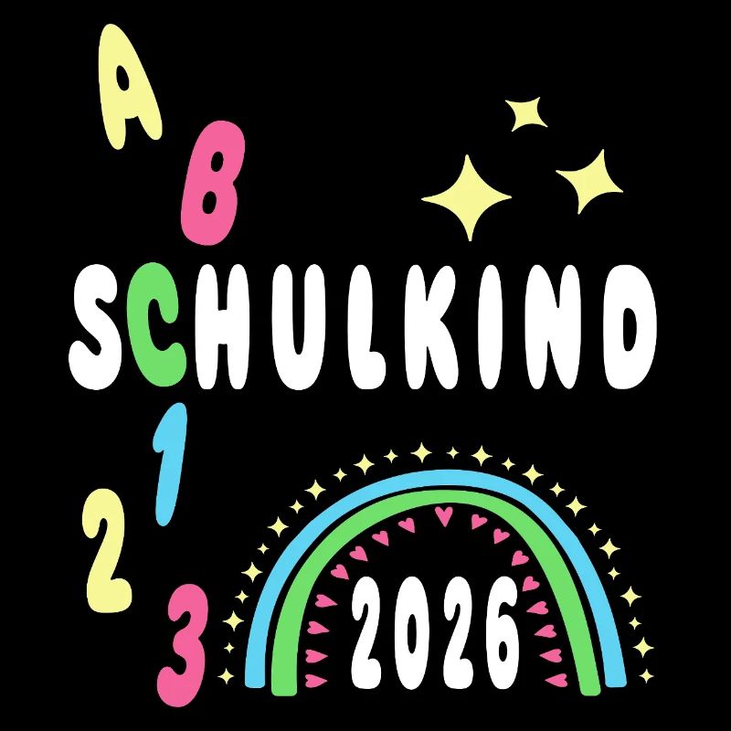 Schulkind 2026 - neon 123 ABC