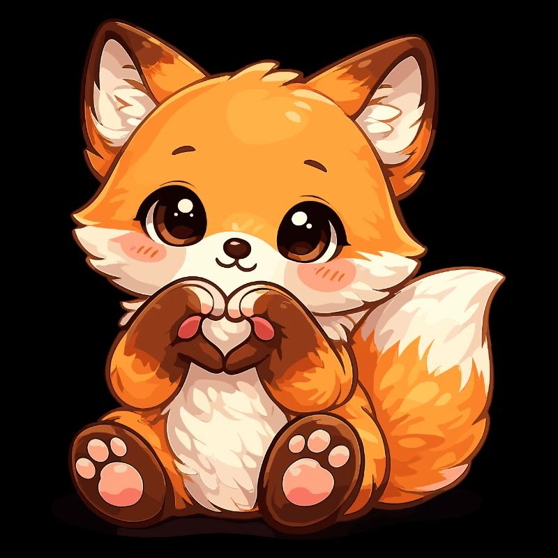 Kawaii Fuchs Herzzeichen