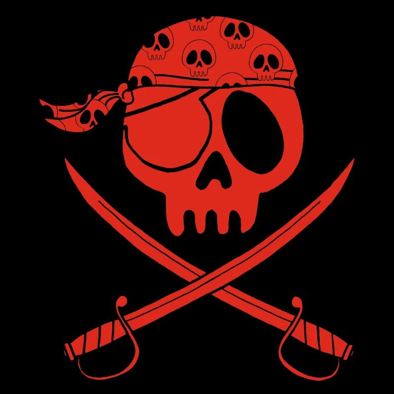Roter Piratenschädel
