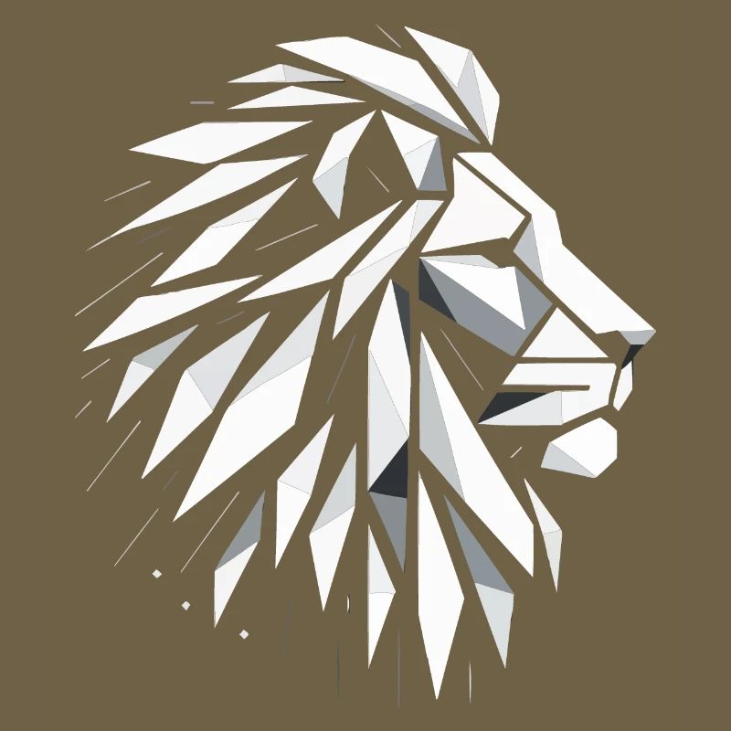 Lion Head Polygon Art