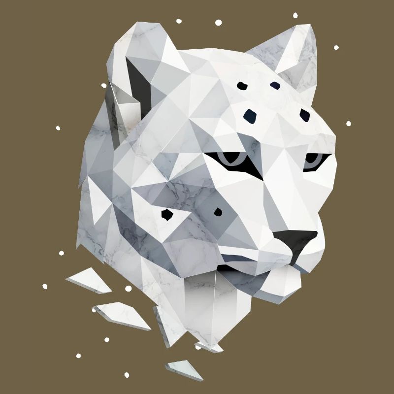 Geometric Snow Leopard – Elegance of the Wilderness