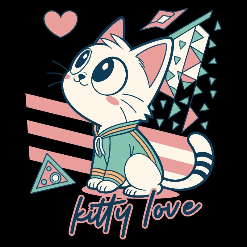 Kitty Love Geometric Pop Art