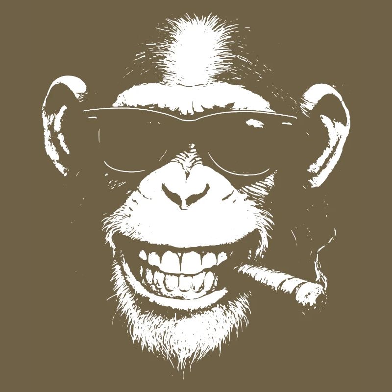 Smiling Monkey with Sunglasses and Cigar