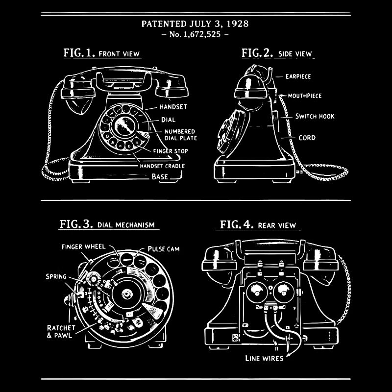 Retro Rotary Phone Blueprint