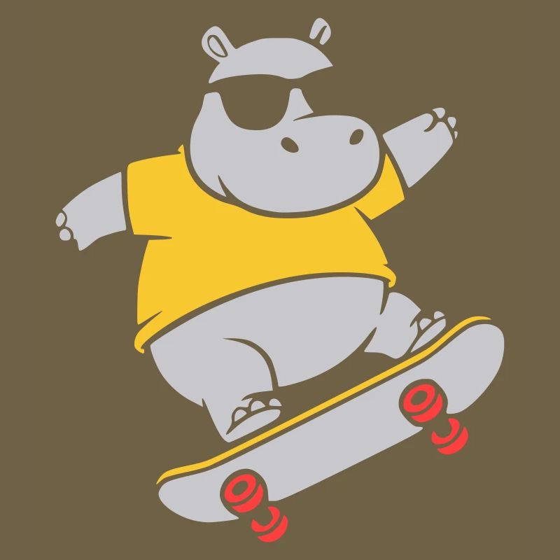 Cooles Nilpferd Skater Skateboard Vektor