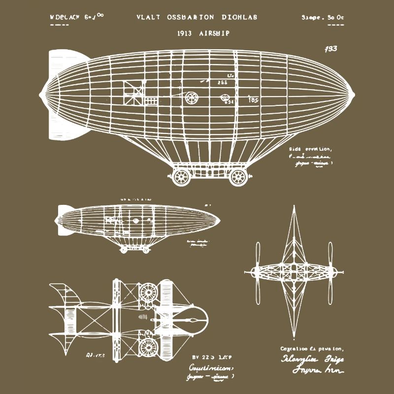 Zeppelin-Bauplan-Skizze
