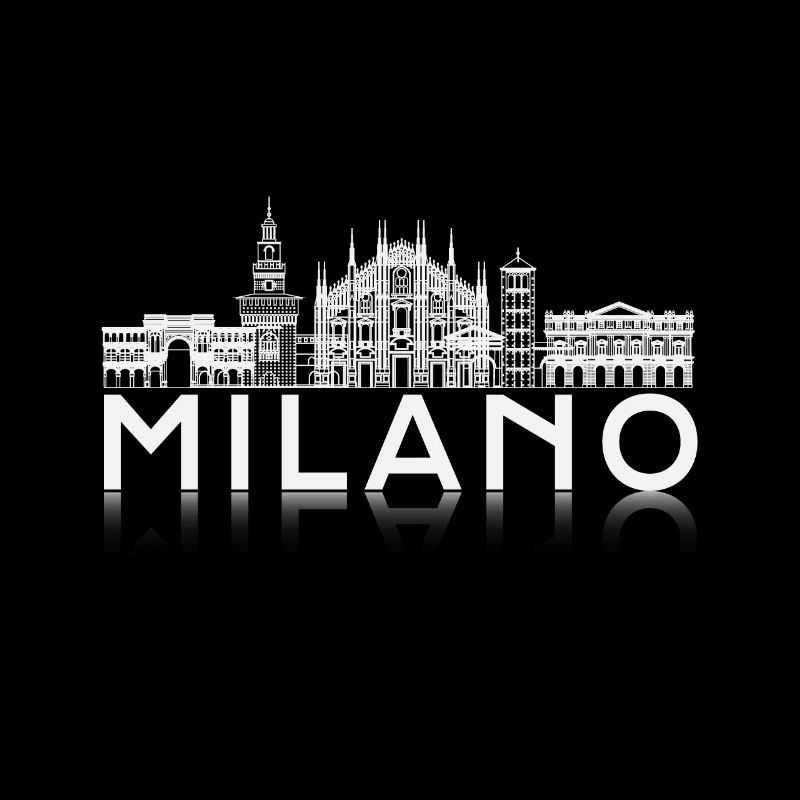 Milano Skyline Silhouette Reflection