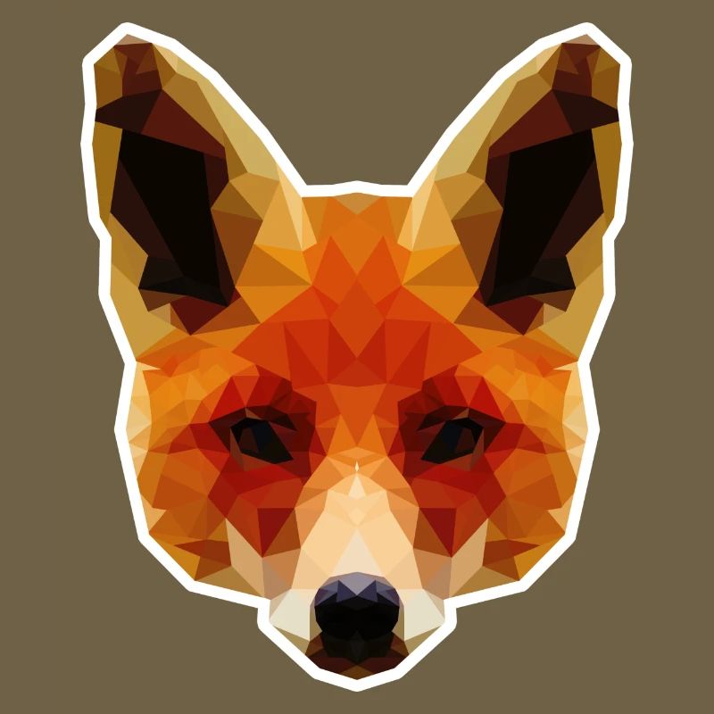 Orange Polygonal Fox