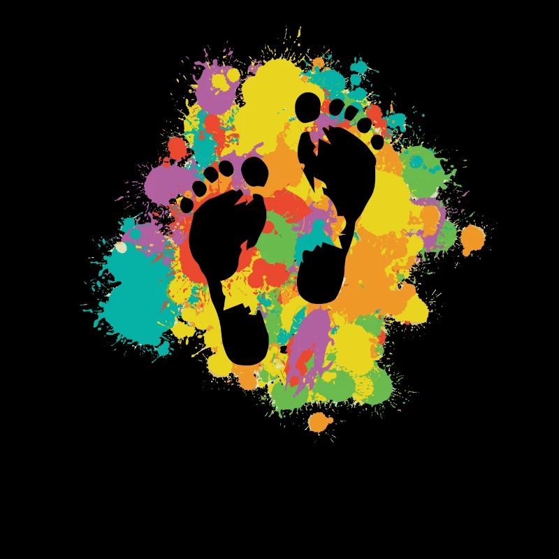 Footprints With Colorful Frame