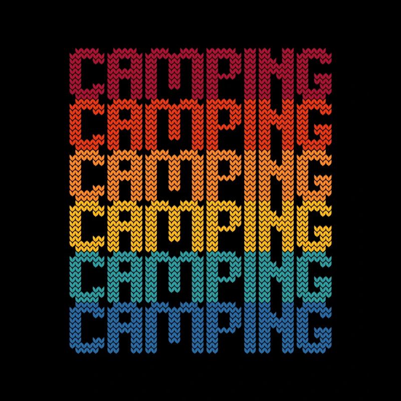 Camping Regenbogen Blockschrift