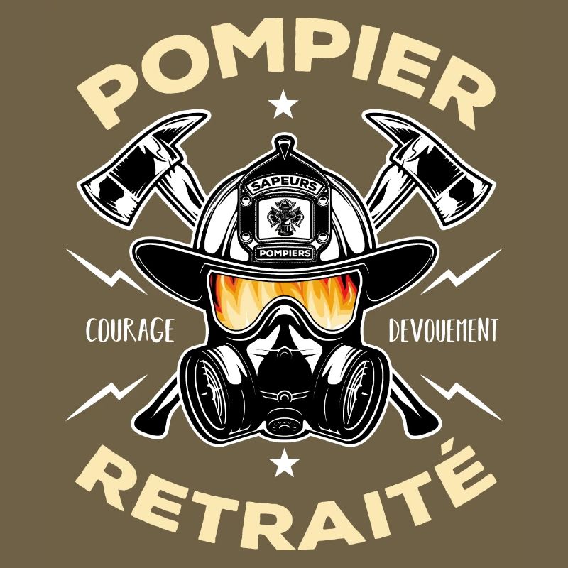 Pompier retraité Courage Dévouement Cadeau pompier