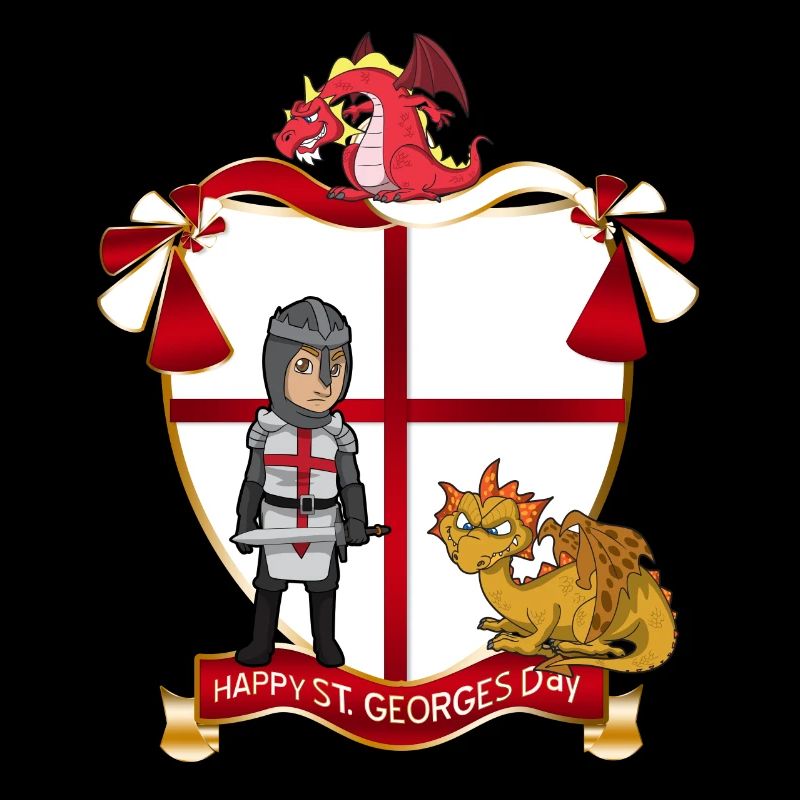 St George Crest: Dragon, Knight & Shield