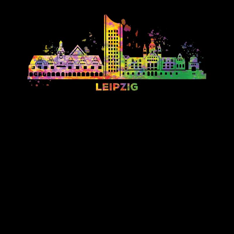 Leipzig Skyline Bunt Leipziger Uniriese