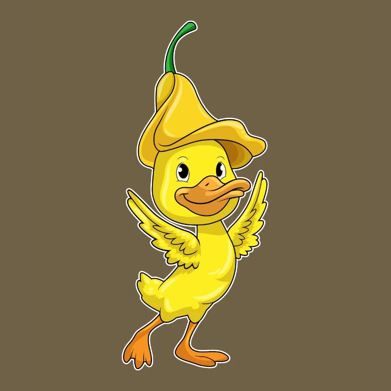 Canard avec capuchon jaune