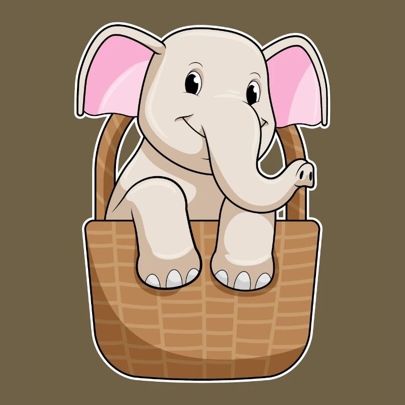 Elefant mit Korb