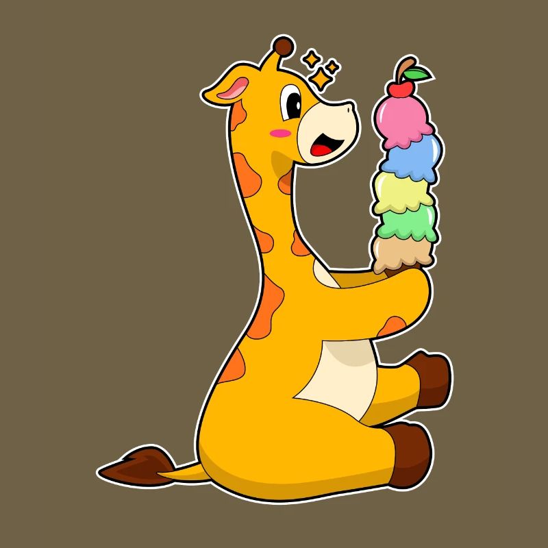 Crème glacée gaufre girafe