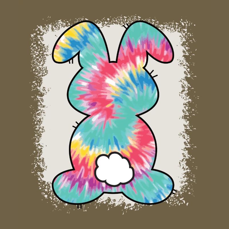 Tie Dye Rabbit Bleached Easter