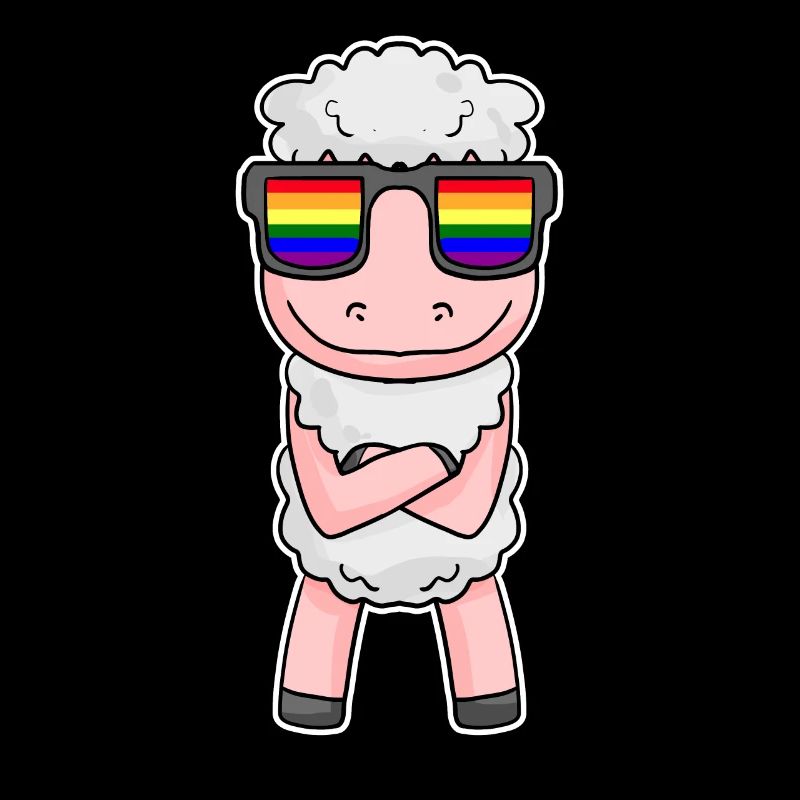 Gay Regenbogen - Schaf mit Brille