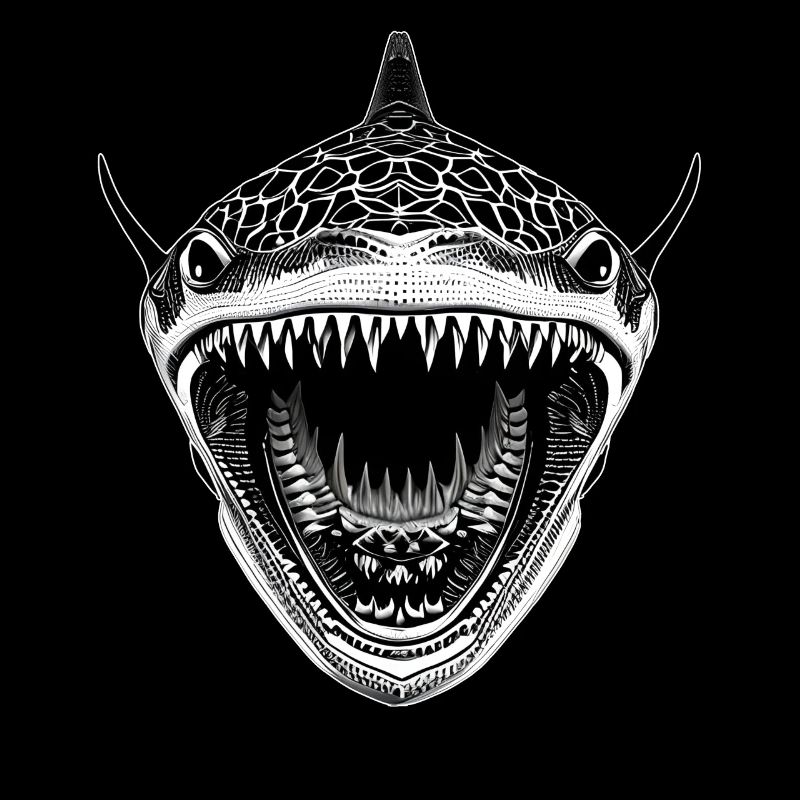 Great shark with open mouth