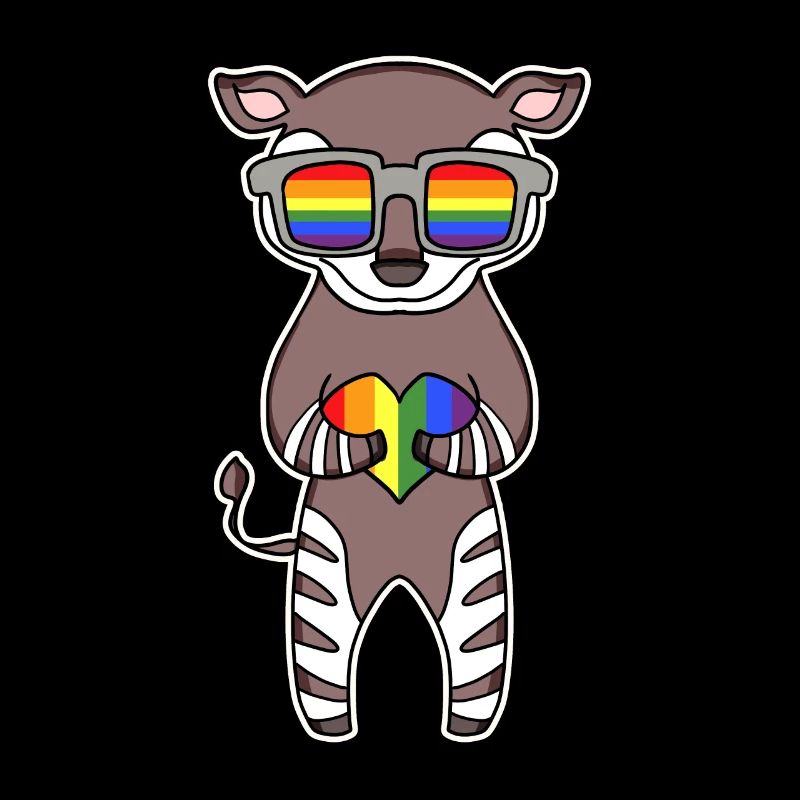 Regenbogen - Okapi mit Brille