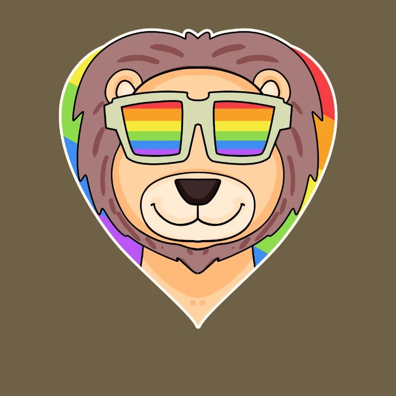 Regenbogen - Löwe mit Brille