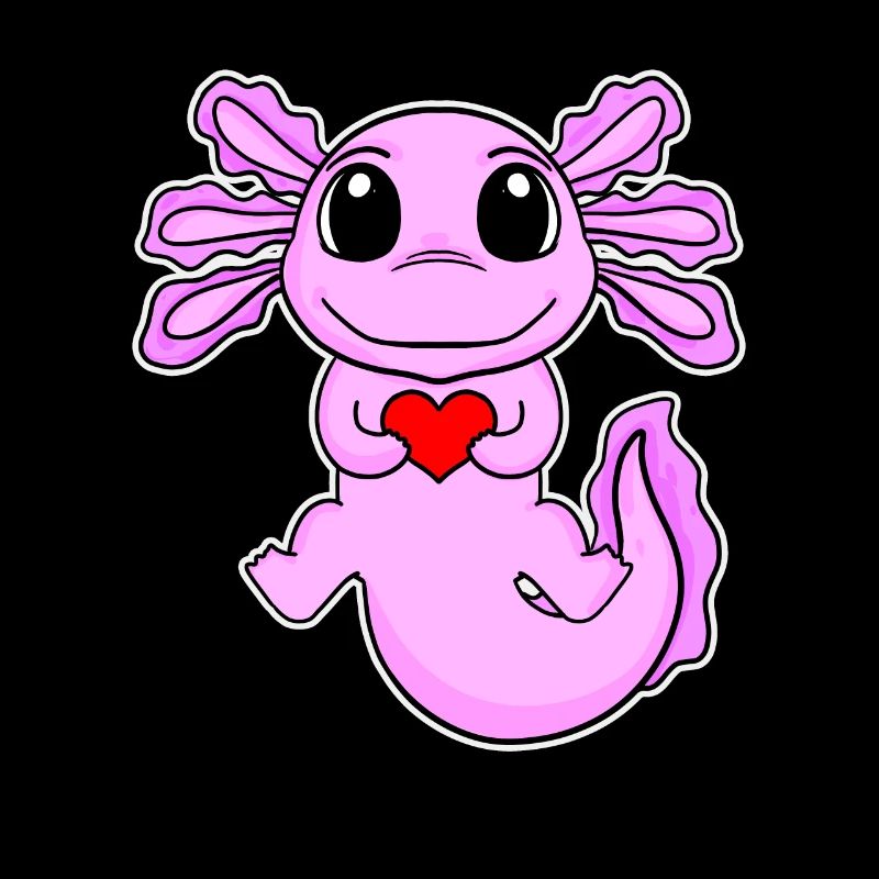 Axolotl Herz Liebe - Herz Motiv