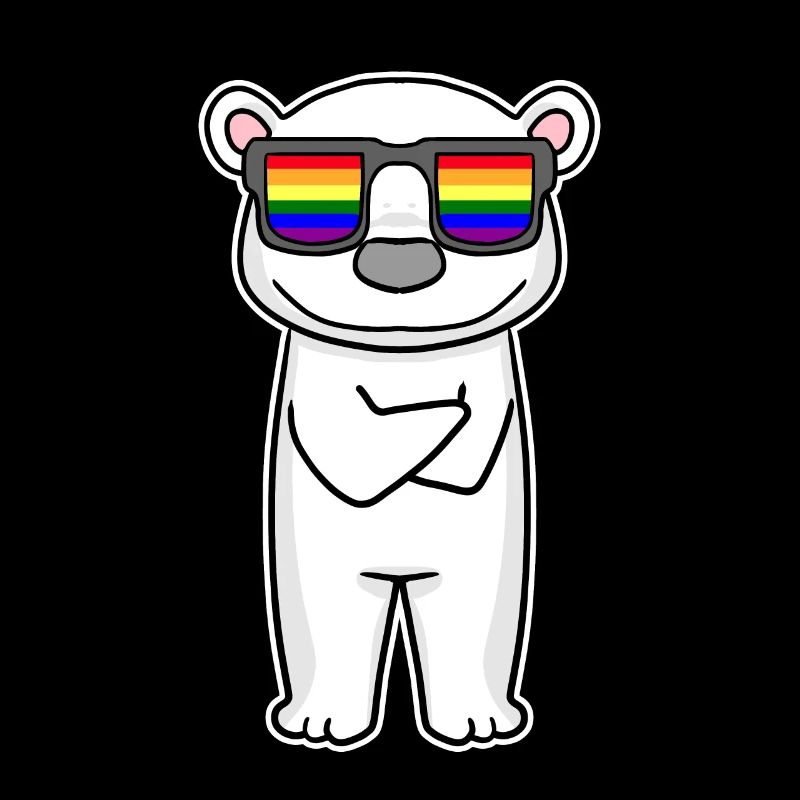Regenbogen - Eisbär mit Brille