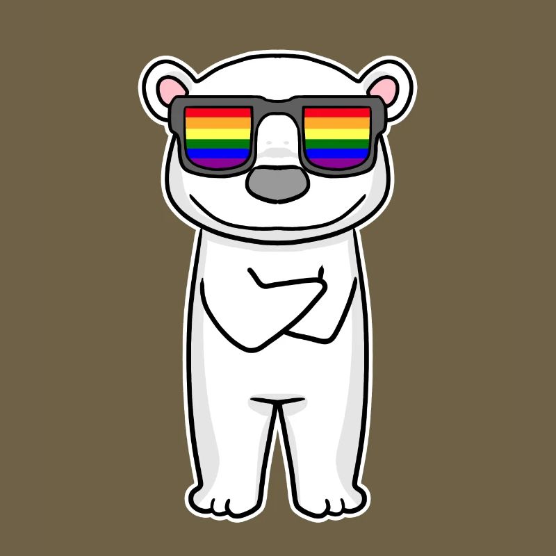 Regenbogen - Eisbär mit Brille