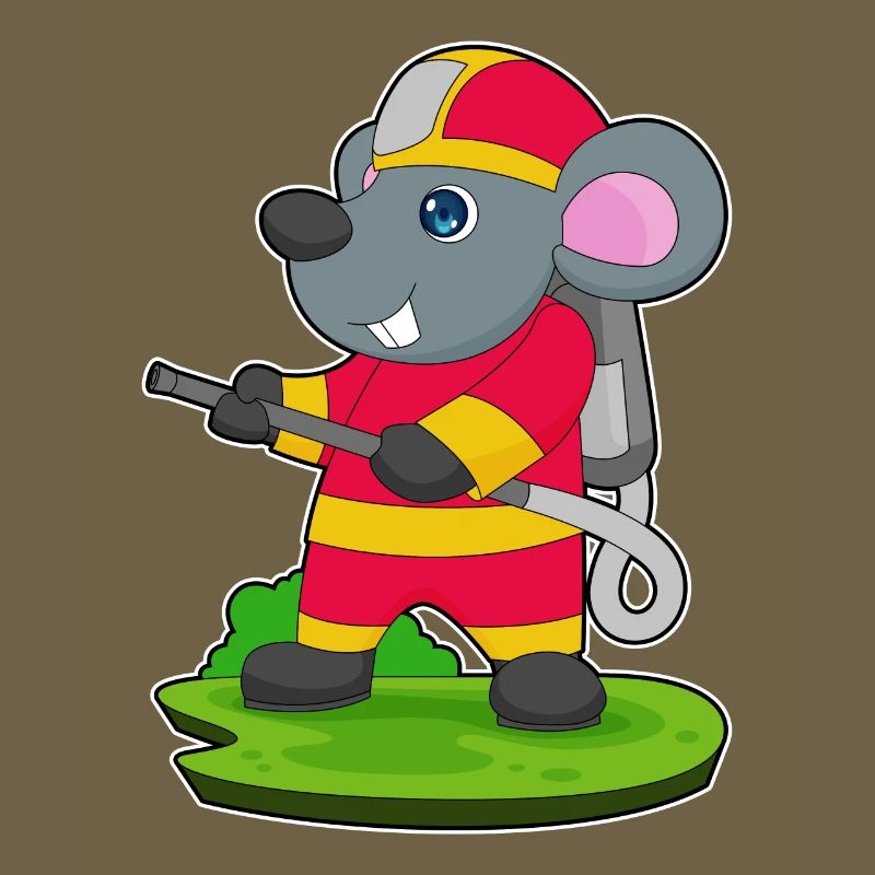 Mouse Firefighter Fire Hose Fire Hose Fire Brigade