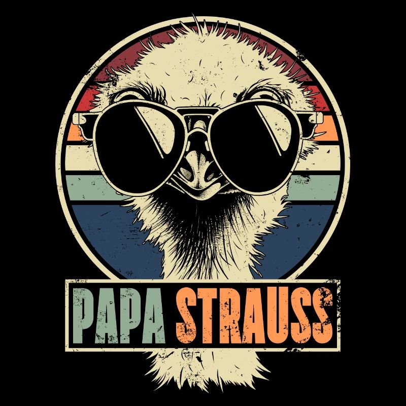 Papa Strauss Retro Emu Laufvogel Sonnenbrille