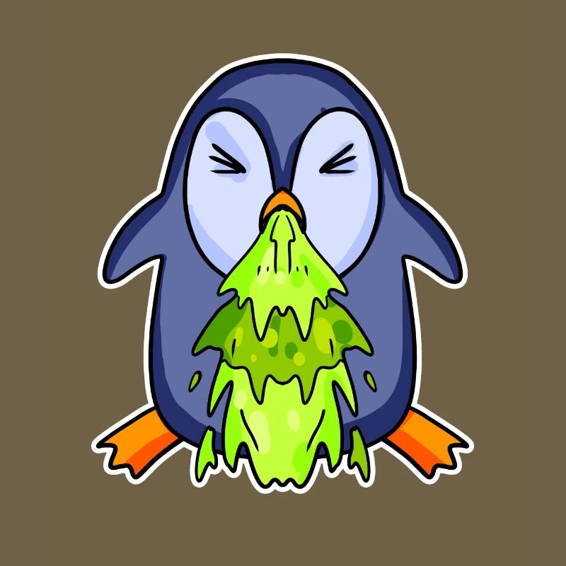 Penguin puking puke