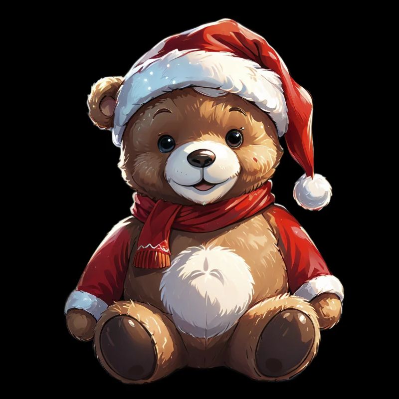 Noël mignon ours en peluche chapeau de Père Noël