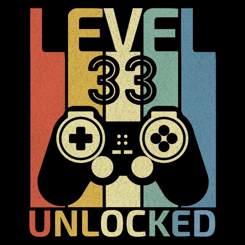 Level 33 freigeschaltet Lustiger Videospieler 33. Geburtstag