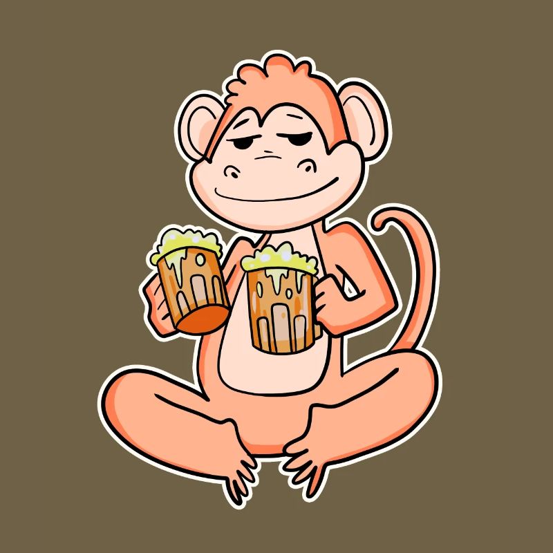 Affe mit Bier