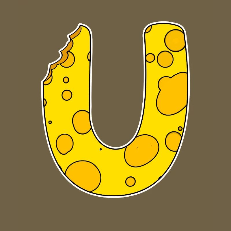 Buchstabe U - Anfangsbuchstabe U - Käse Motiv