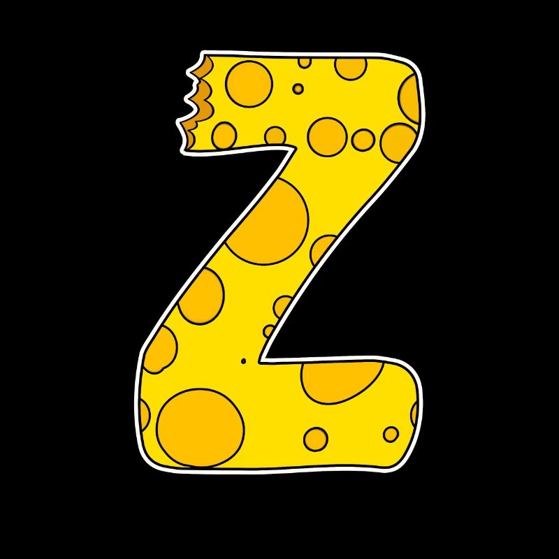 Lettre Z - Lettre initiale Z - Motif fromage