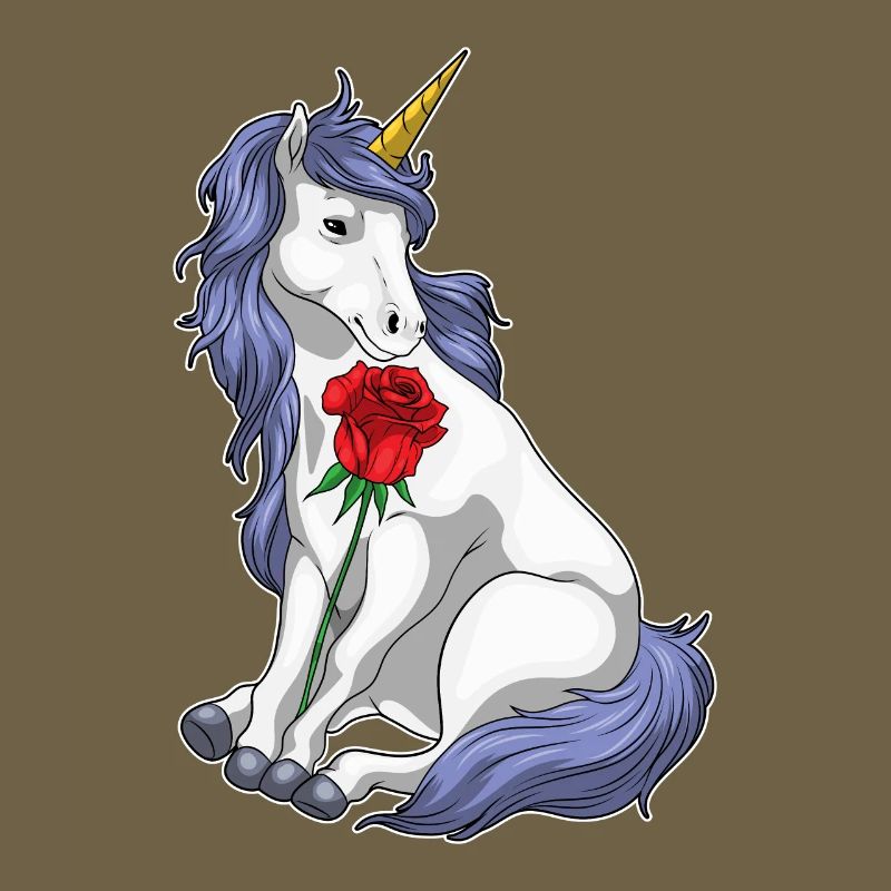 Licorne Rose Fleurs