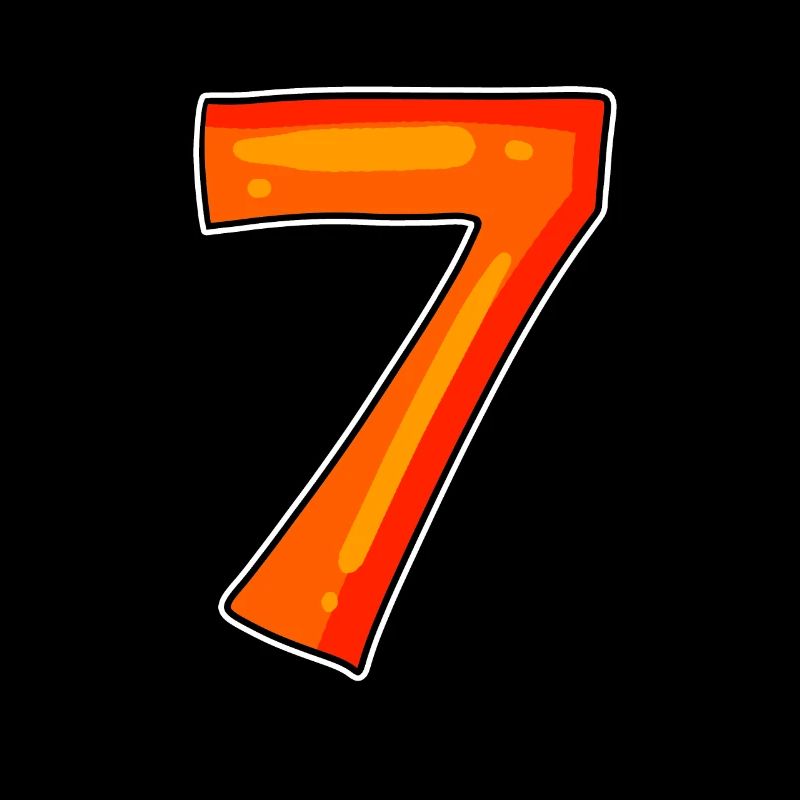 7 Numéro sept numéro symbole signe