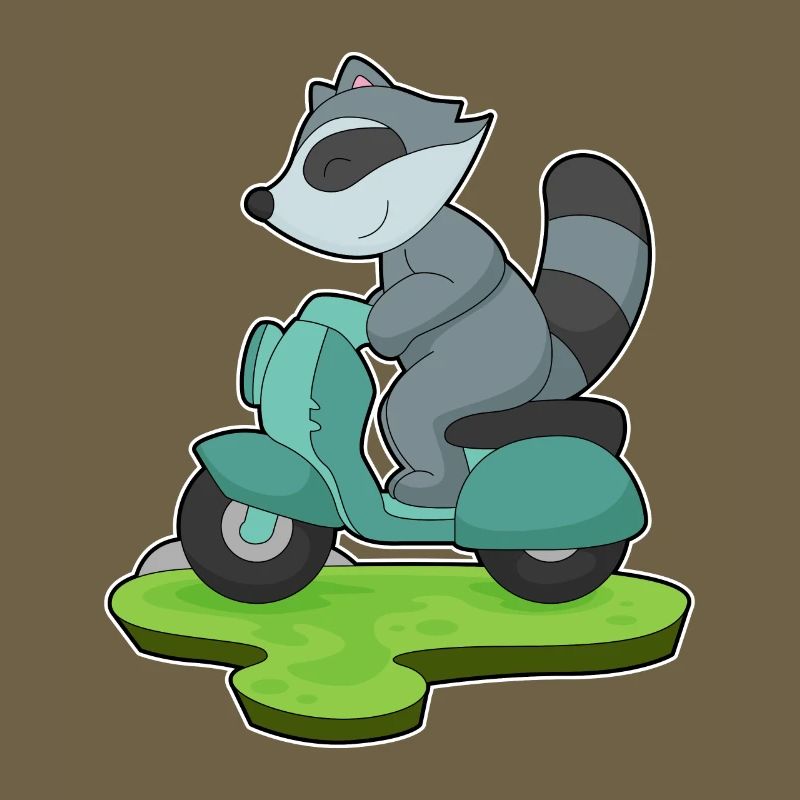 Waschbär Motorroller