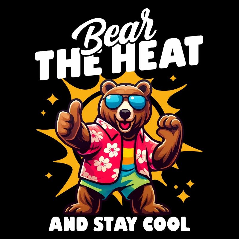 Ours cool avec des lunettes de soleil et un dicton de jeu de mots