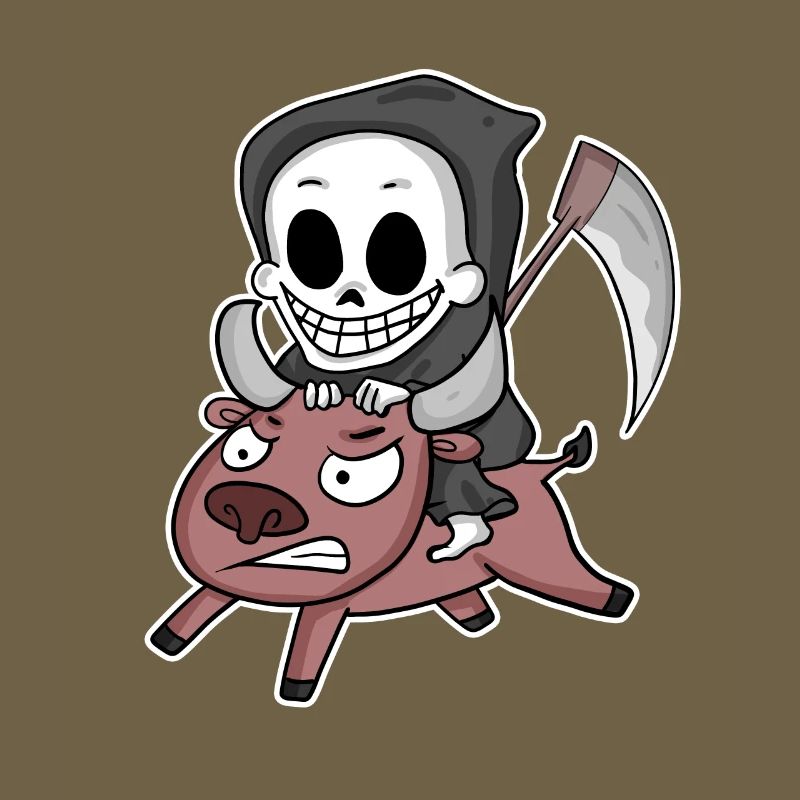 Grim Reaper Cow Motif