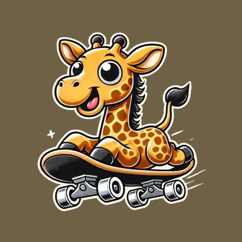 Giraffe Skateboarding