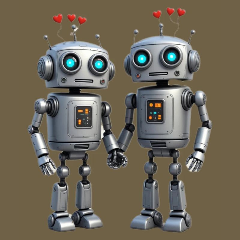 Roboter Pärchen nerds